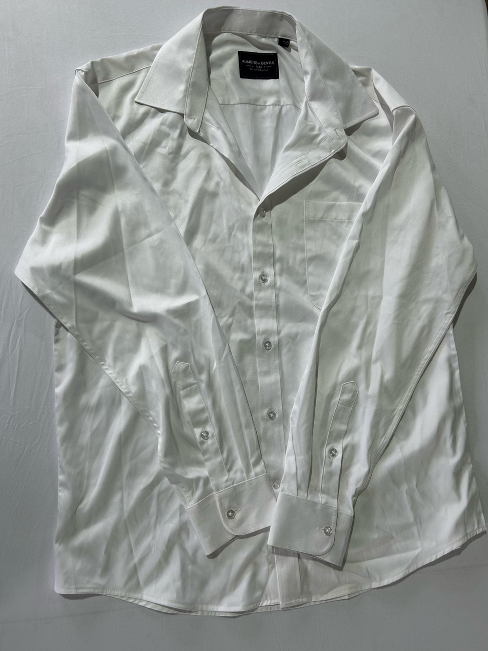 Alimens & Gentle Flex White Men's Dress Shirt - Classic Point Collar